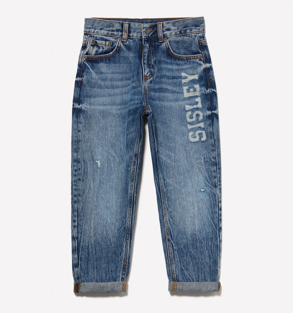 Jeans with logo - boy's jeans - Blue | Sisley Young image number 1
